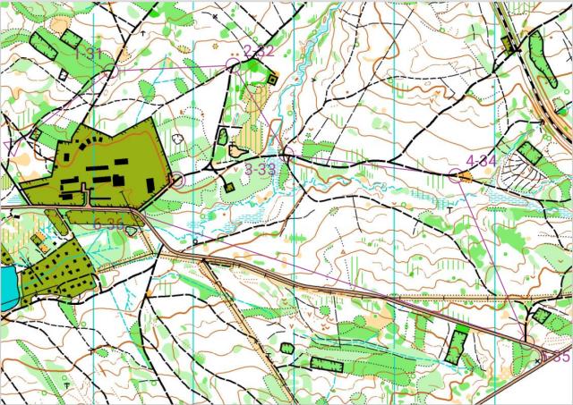 Mapa tratě MTBO (zdroj: ČSOS)